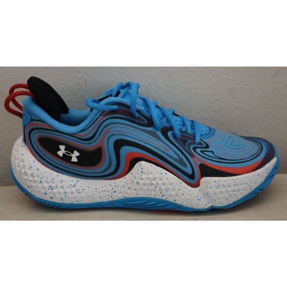 Under Armour 3027259-400 Men's 9.5 Women's 11 Blue/Red Spawn 6 Basketball Shoes - Picture 6 of 7